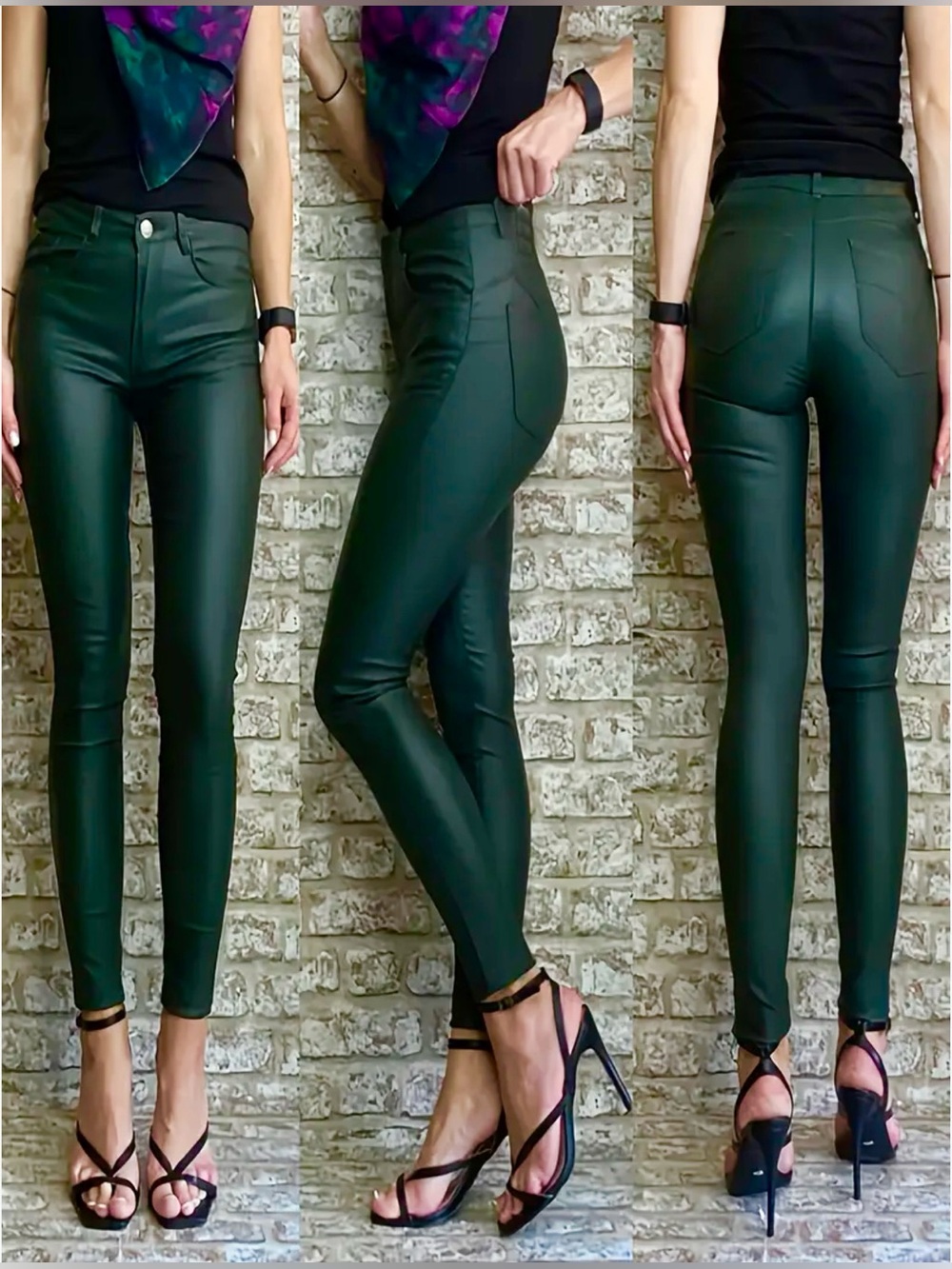 Brand New GB Skinny Green Faux Leather Pants Size 1